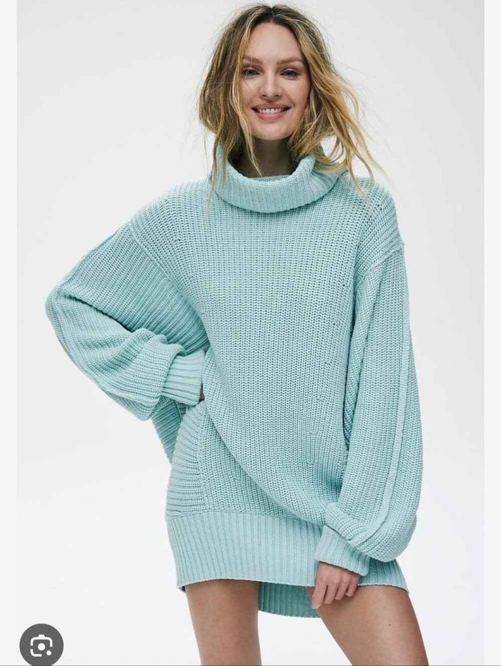 Free People Cocoa Slouchy Cowl Sweater Tunic Dress